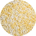 Mix of 3mm matte white and cream yellow glass seed beads for DIY jewelry making - Beige Mixed