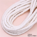 Filo di 110 perle piatte bianche 7x4mm in argilla polimerica per gioielli DIY - Bianco