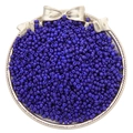 Deep purple 2mm glass seed beads for DIY jewelry making in a silver metal tray - Sapphire Blue