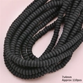 Perline disco nere opache 7x4mm per creazione gioielli fai da te set da 110 pezzi - Nero