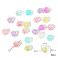 Colorful resin flower beads for DIY jewelry making in assorted pastel macaron colors - Rose Shape / Pack of 30 / Mixed Colors
