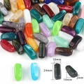 Colorful acrylic beads with marble texture for DIY jewelry making size 24x10mm - Long Prism Mixed Color 24x10x10mm Hole 2mm