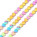Herzperlen mit irisierendem Metalleffekt für DIY-Schmuck in verschiedenen Farben - Galvanisierte Regenbogenfarben