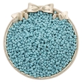Matte light blue glass seed beads for DIY jewelry making in a decorative gold tray - Light Grey Blue
