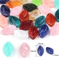 Rhombus marble texture acrylic beads in mixed colors for jewelry making 30x19mm - Long Flat Rhombus / 10 Pieces/Pack (30x19mm) / Random Mixed Colors