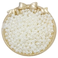 Elegant white acrylic faux pearl beads with rose relief for DIY jewelry making - Rose / 6mm (30g/Pack, Approx. 300 Pcs) / Artificial Pearl White