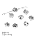 Irregular irregular silver beads 8x8mm faceted loose spacers for DIY jewelry making - Irregular Beads / 8x8mm (50 Pieces/Pack) / Silver