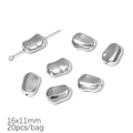 Pack of 20 silver irregular CCB beads 16x11mm for DIY jewelry making and bracelets - Irregular Beads / 16x11mm (20 Pieces/Pack) / Silver
