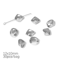 Irregular silver plating CCB beads for DIY jewelry making, 12x10mm size, 30pcs per bag - Irregular Beads / 12x10mm (30 Pieces/Pack) / Silver