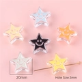 Détail des perles étoiles en acrylique de 20mm avec smiley pour création bijoux - Étoile Couleurs Mélangées Aléatoires / 20x20x8mm (4 Pièces/Paquet)