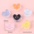 Détail de perles cœur en acrylique de 20mm avec sourire pour bijoux DIY et dimensions - Cœur Couleurs Mélangées Aléatoires / 20x18x8mm (4 Pièces/Paquet)