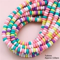 Perline distanziatrici 7x4mm in argilla polimerica macaron per gioielli e bracciali DIY - Colori Chiari Misti