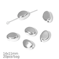 Irregular silver CCB beads 14x11mm for DIY jewelry making 20 pieces per bag - Irregular Beads / 14x11mm (20 Pieces/Pack) / Silver