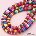Perline Heishi colorate in argilla polimerica 7x4mm per gioielli fai-da-te, 110 pezzi - Colori Caramella Misti