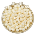Creamy white acrylic rose flower beads for DIY jewelry making and handmade crafts - Rose / 10mm (30g/Pack, Approx. 75 Pcs) / Artificial Pearl Beige