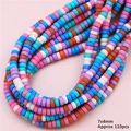 Perline Heishi piatte colorate in pasta polimerica 7x4mm per gioielli fai da te - Colori Scuri Misti