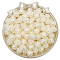 Creamy ivory acrylic rose pearl beads for DIY jewelry making in a golden vintage tray - Rose / 12mm (30g/Pack, Approx. 55 Pcs) / Artificial Pearl Beige