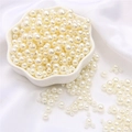 Mix of cream ABS imitation pearl beads with holes for DIY jewelry making - 10g/Bag (Approx. 150 Pcs) / Off White