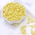 Creamy yellow ABS imitation pearls for DIY jewelry making in various sizes - 10g/Bag (Approx. 150 Pcs) / Light Yellow