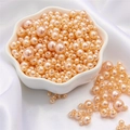 Champagne ABS faux pearl round beads with holes for DIY jewelry and accessory making - 10g/Bag (Approx. 150 Pcs) / Champagne