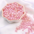 Pink ABS imitation pearl beads in various sizes for DIY jewelry and necklace making - 10g/Bag (Approx. 150 Pcs) / Light Pink
