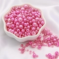 Pink faux pearl beads in various sizes for DIY jewelry and clothing accessories - 10g/Bag (Approx. 150 Pcs) / Hot Pink