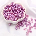 Pink purple faux pearls for DIY jewelry making in various sizes with drilled holes - 10g/Bag (Approx. 150 Pcs) / Light Purple