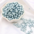Light blue faux ABS pearls for DIY jewelry making in various sizes with gloss finish - 10g/Bag (Approx. 150 Pcs) / Light Blue