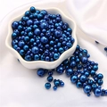 Mix of dark blue ABS pearl beads in various sizes for DIY jewelry and crafts - 10g/Bag (Approx. 150 Pcs) / Dark Blue