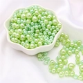 Light green ABS faux pearl beads with hole for DIY jewelry making and crafts - 10g/Bag (Approx. 150 Pcs) / Light Green