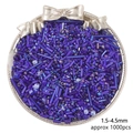 Deep purple and indigo mixed glass seed beads and bugle beads in a silver tray - 53# Mixed Shape Loose Beads Set / 1.5-4.5mm (30g/Pack Approx 1000pcs) / Royal Blue Series