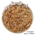 Mixed gold and bronze glass seed beads set for DIY jewelry making, 1.5-4.5mm size - 56# Mixed Shape Loose Beads Set / 1.5-4.5mm (30g/Pack Approx 1000pcs) / Gold/Bronze/Champagne Tones