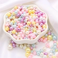 Mixed pastel ABS faux pearls in macaron colors for DIY jewelry and crafts making - 10g/Bag (Approx. 150 Pcs) / Macarons