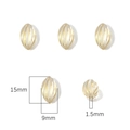 Baroque style acrylic oval gold spiral beads for DIY jewelry making, 15x9mm size - Oval Olive / 50Pcs/Pack