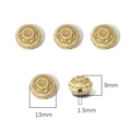 Baroque style ivory acrylic beads with gold floral patterns for DIY jewelry making - Off-white Round Flower / 30 Pcs/Pack