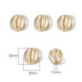 Baroque style gold-striped oval acrylic beads 10x9mm for DIY jewelry making - Small Pumpkin Bead / 50Pcs/Pack