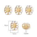 Transparent flower-shaped acrylic bead with golden core, dimensions 19mm by 15mm - Oval Flower / 25 Pcs/Pack