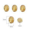 Vintage oval acrylic beads with gold geometric pattern for DIY jewelry 17x13mm - Greek Key Flat Bead / 30 Pcs/Pack