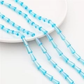 Faceted light blue crystal glass tower beads for DIY jewelry and earring making - 7x4mm (68 Pieces/Pack) / Lake Blue