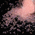 Pink iridescent micro glass beads for nail art and DIY crafts in a clear jar container - 30g/Pack Diameter 2-3.5mm / Pink