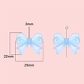 Lichtblauwe iriserende vlinderkraal van acryl, 29 mm, voor DIY-sieraden maken - Strik / 4-Delige Set / Blauw