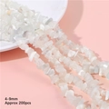 Irregular white moonstone chips 4-9mm for DIY jewelry making and crystal bead crafting - White Size Approx. 4-9mm Hole Diameter Approx. 1mm 80cm/strip (approx. 200 Pieces)