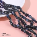Irregular dark blue cat-eye stone beads 4-9mm for DIY jewelry making 200pcs pack - Black Size Approx. 4-9mm Hole Diameter Approx. 1mm 80cm/strip (approx. 200 Pieces)