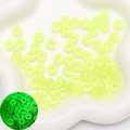 Luminous pale green acrylic barrel beads with large holes for DIY jewelry and hair braids - Glow in the Dark / Approx. 100 Pieces/Pack / Lemon Yellow
