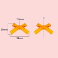 Διαφανής πορτοκαλί χάντρα πεταλούδα 34x20mm για χειροποίητα κοσμήματα και DIY - Φιόγκος Κορδέλας / Σετ 4 Τεμαχίων / Πορτοκαλί