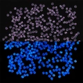 DIY glowing glass seed beads showing normal light purple and bright blue luminous effect - Red Purple
