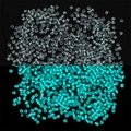 Luminous blue glass seed beads for DIY jewelry with glow-in-the-dark phosphorescent effect - Teal