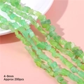 Light green cat eye stone chips 4-9mm irregular beads for DIY jewelry making - Grass Green Size Approximately 4-9mm Hole Diameter Approximately 1mm 80cm/strip (approximately 200 Beads)