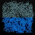 Luminous blue round 2-3mm glass beads for DIY jewelry with glow-in-the-dark effect - Sky Blue