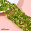 Irregular green cat eye stone beads 4-9mm for DIY jewelry making 200pcs pack - Olive Green Size Approximately 4-9mm Aperture Approximately 1mm 80cm/strip (approximately 200 Beads)